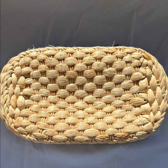 Tropical Woven Tote Bag with Sequined Flamingo Palm Tree Design - Picture 8 of 16